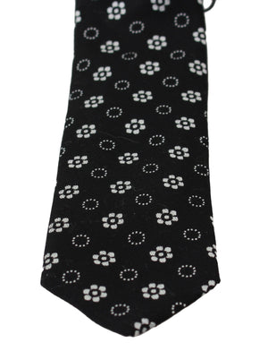 Dolce & Gabbana Black 100% Silk Floral Print Print Classic Tie