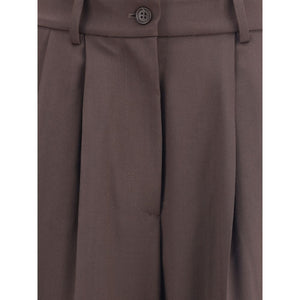 P.A.R.O.S.H. Brown Fleece Wool Dress Pants