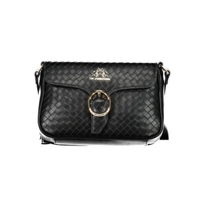 La Martina Black Polyurethane Women Shoulder Bag