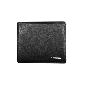 La Martina Black Leather Men's Wallet Holder