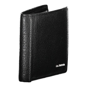 La Martina Black Leather Men's Wallet Holder
