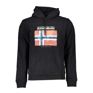 Napapijri Black Cotton Men's Hooded Sweater