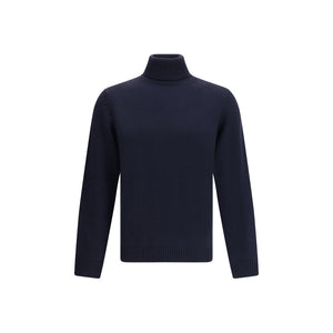 Roberto Collina Blue Merino Wool Turtleneck