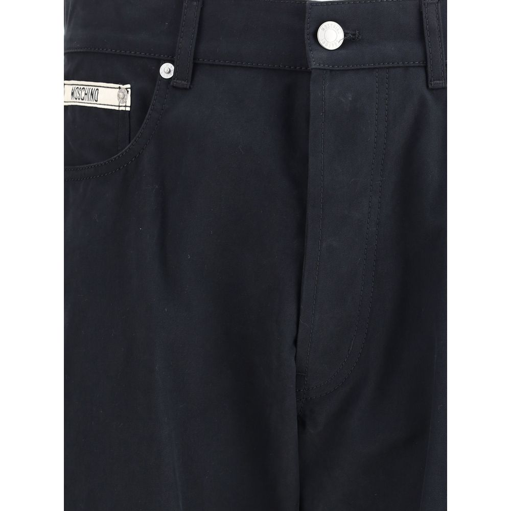 Moschino Black Cotton Casual Pants