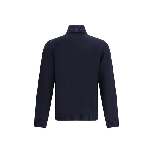 Roberto Collina Blue Merino Wool Turtleneck