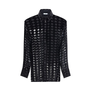 Ferragamo Black Silk Pattern Shirt