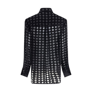 Ferragamo Black Silk Pattern Shirt