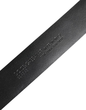Dolce & Gabbana Black Exotic Leather DG Logo Buckle Belt