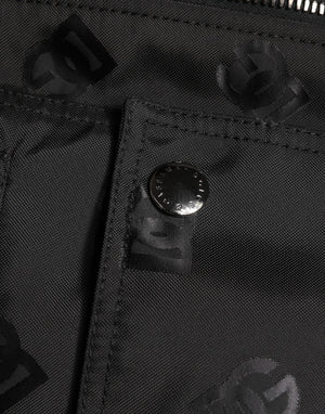 Dolce & Gabbana Black Cargo Windbraker Logo Mania Jacket