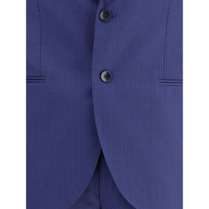 Gi Capri Blue Fleece Wool Suits And Blazer