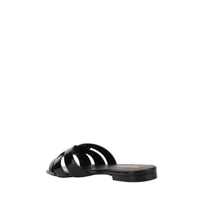 Saint Laurent Black Calf Leather Bos Taurus Sandals