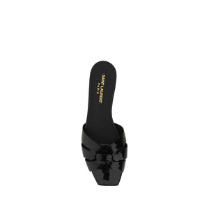Saint Laurent Black Calf Leather Bos Taurus Sandals