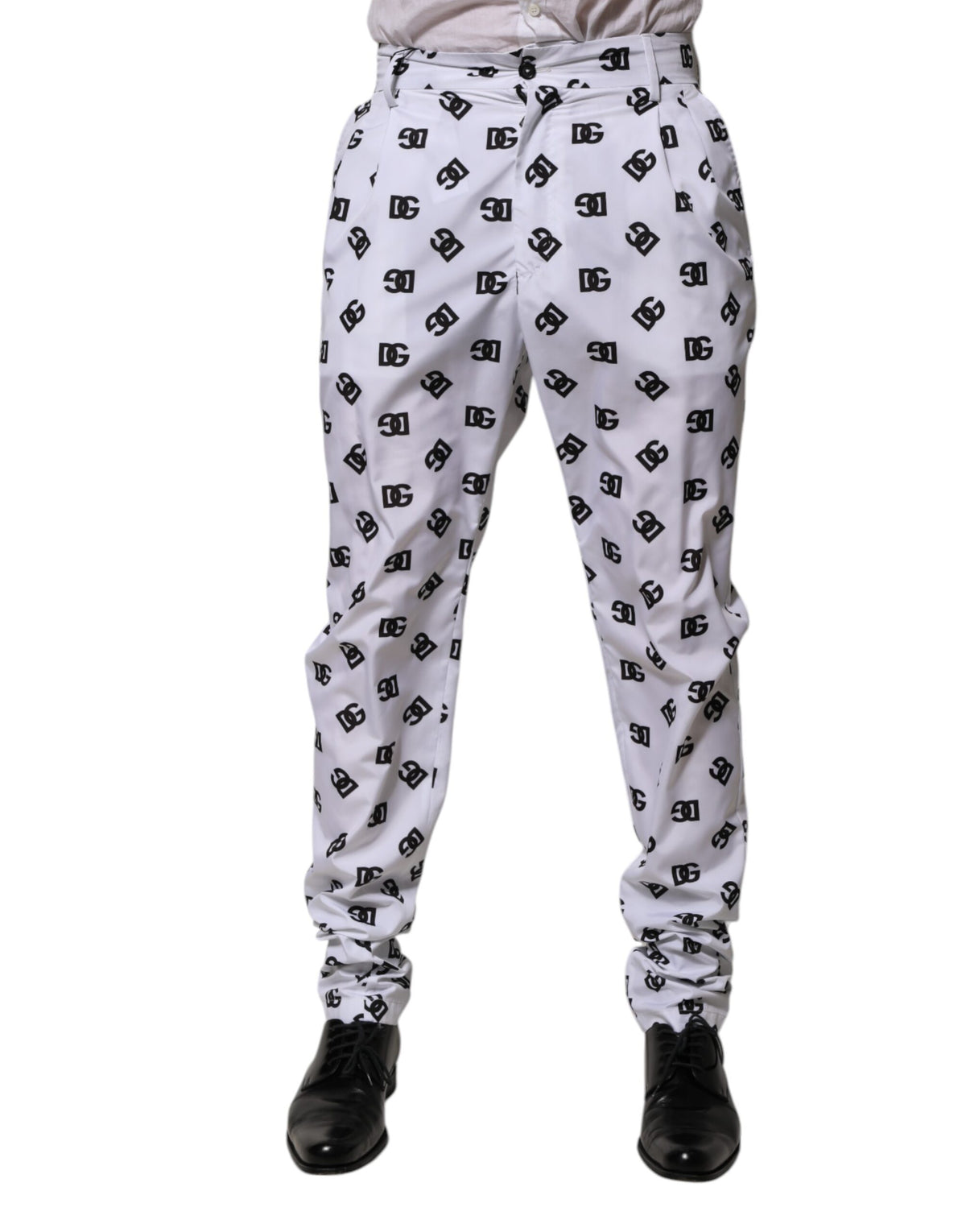 Dolce & Gabbana White Logo Cotton Skinny Denim Trouser Pants