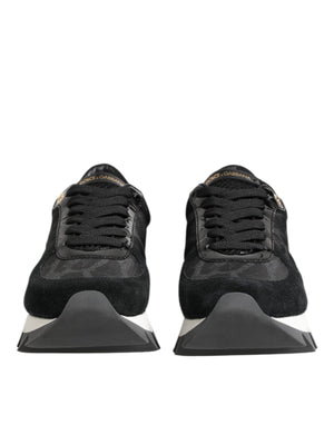 Dolce & Gabbana Black Gray Leopard Low Top Sneakers Shoes