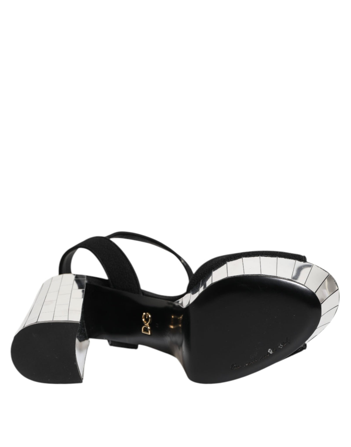 Dolce & Gabbana Black Crystal Ankle Strap Keira Sandal Shoes