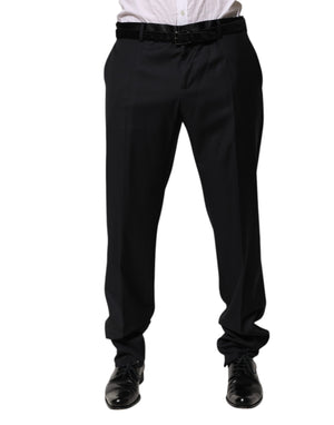 Dolce & Gabbana Black Wool Men Formal Dress Trouser Pants