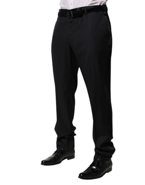 Dolce & Gabbana Black Wool Men Formal Dress Trouser Pants