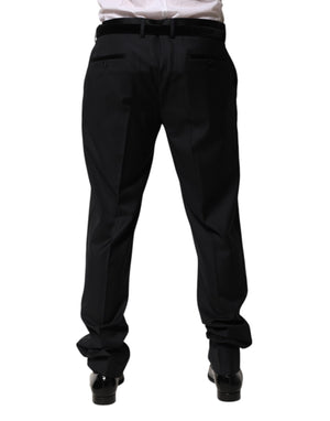 Dolce & Gabbana Black Wool Men Formal Dress Trouser Pants