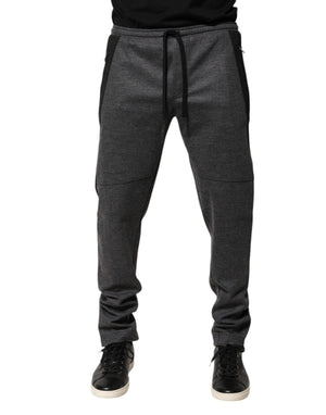 Dolce & Gabbana Gray Black Wool Blend Jogger Sweatpants  Pants