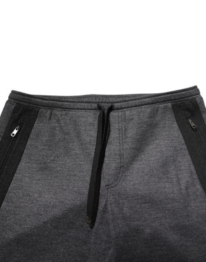Dolce & Gabbana Gray Black Wool Blend Jogger Sweatpants  Pants