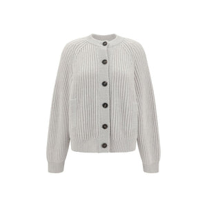 Brunello Cucinelli White Cashmere Cardigan