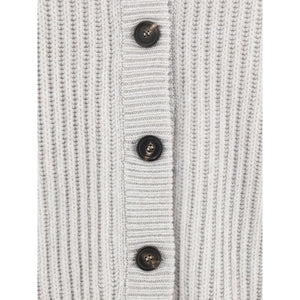 Brunello Cucinelli White Cashmere Cardigan