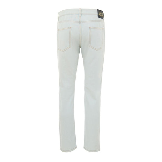 Gucci Blue Cotton Relaxed Fit Jeans