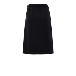 Gucci Black Wool Midi Skirt