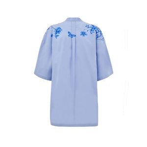 Gucci Blue Cotton Pattern Shirt
