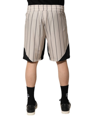 Dolce & Gabbana Off White Polyester DG Logo Sweatshorts Shorts