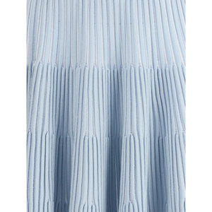 Balmain Light Blue Viscose Mini Skirt
