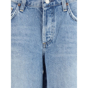 Agolde Light Blue Cotton Bermuda Shorts