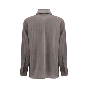 Golden Goose Brown Fleece Wool Dress Shirt