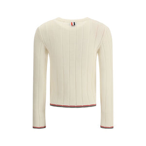 Thom Browne Cream Fleece Wool Sweatshirt