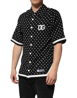 Dolce & Gabbana Black Polka Dot Short Sleeves Collared Polo T-shirt