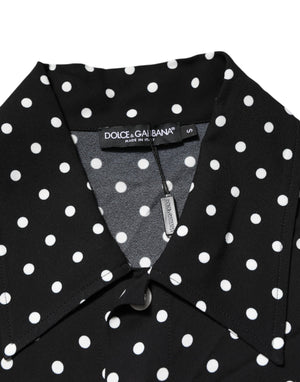 Dolce & Gabbana Black Polka Dot Short Sleeves Collared Polo T-shirt