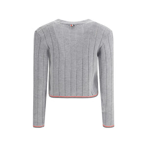 Thom Browne Gray Fleece Wool Cardigan