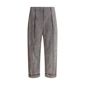 Brunello Cucinelli Brown Polyester Casual Pants