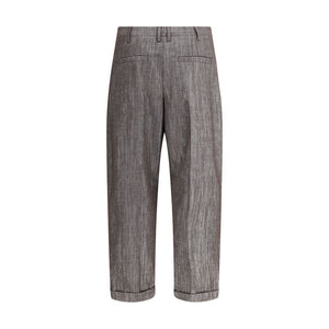 Brunello Cucinelli Brown Polyester Casual Pants