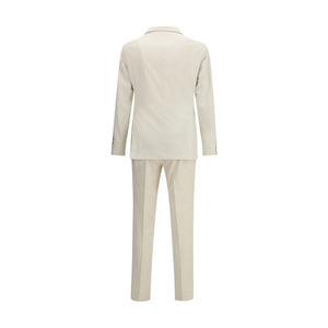 Brunello Cucinelli Cream Cotton Two-Piece Suit