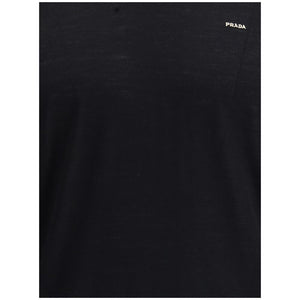 Prada Black Fleece Wool Sweatshirt
