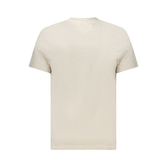 Tommy Hilfiger Beige Cotton Men T-Shirt