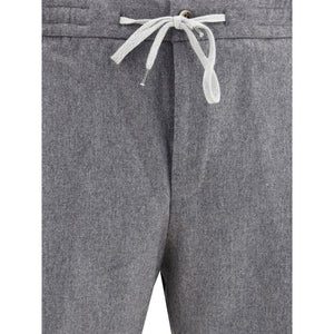 PT Torino Gray Fleece Wool Casual Pants