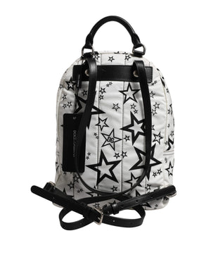 Dolce & Gabbana White DG Stars Print Nylon Travel Backpack Bag