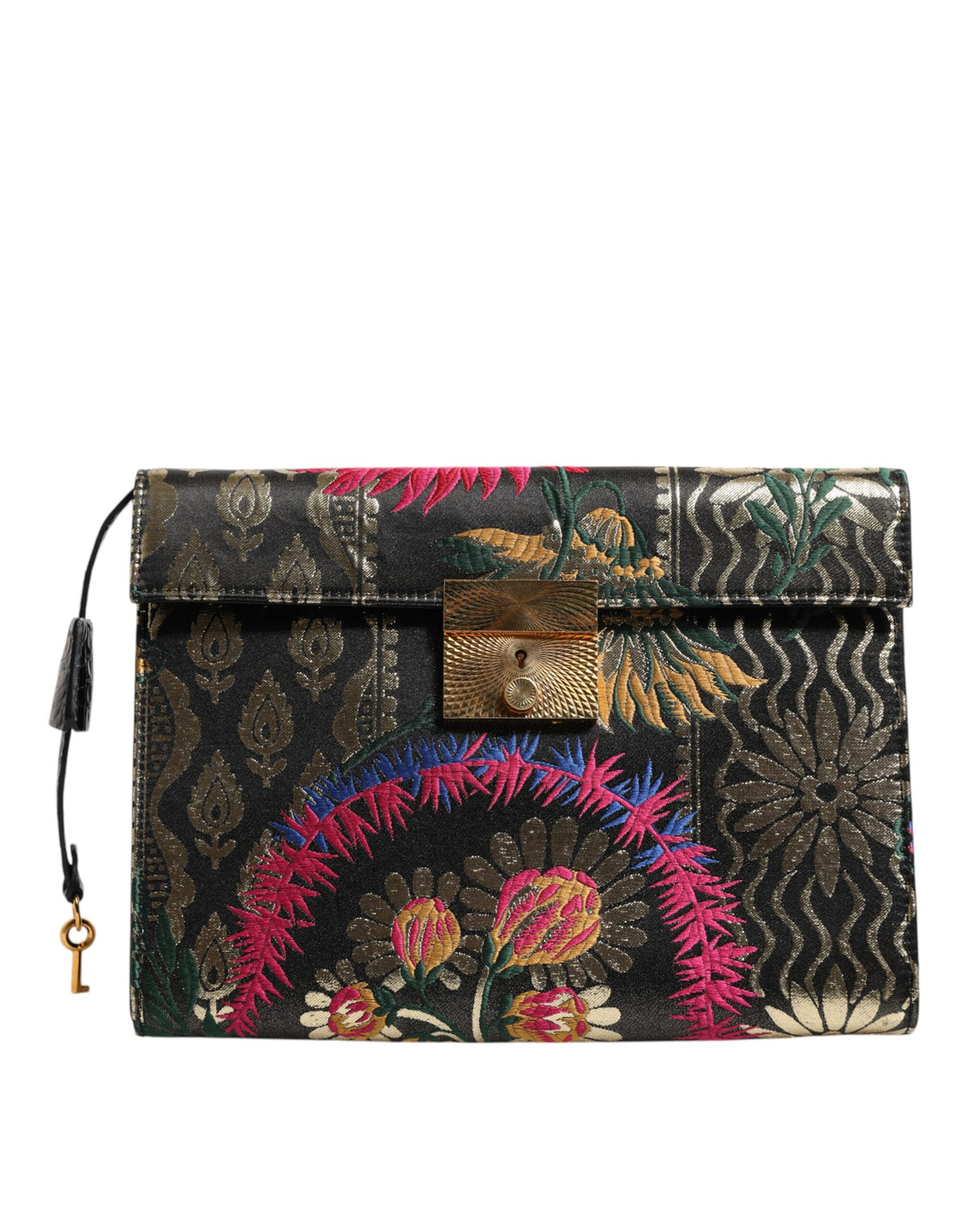 Dolce & Gabbana Multicolor Jacquard Floral Document Briefcase Bag