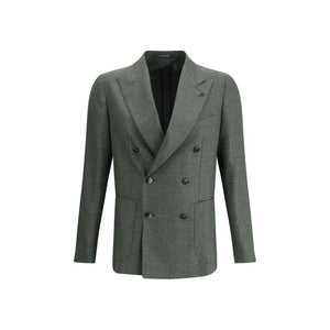 Tagliatore Green Fleece Wool Blazer