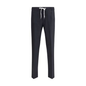 PT Torino Black Fleece Wool Casual Pants