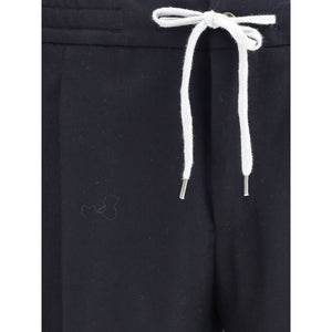 PT Torino Black Fleece Wool Casual Pants