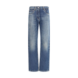 Prada Blue Cotton Straight-Leg Jeans