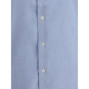 Finamore Light Blue Cotton Dress Shirt